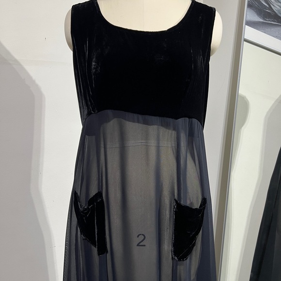 450$ TT MAR SHEER DRESS VELVET POCKETS SIZE SMALL - Picture 6 of 9